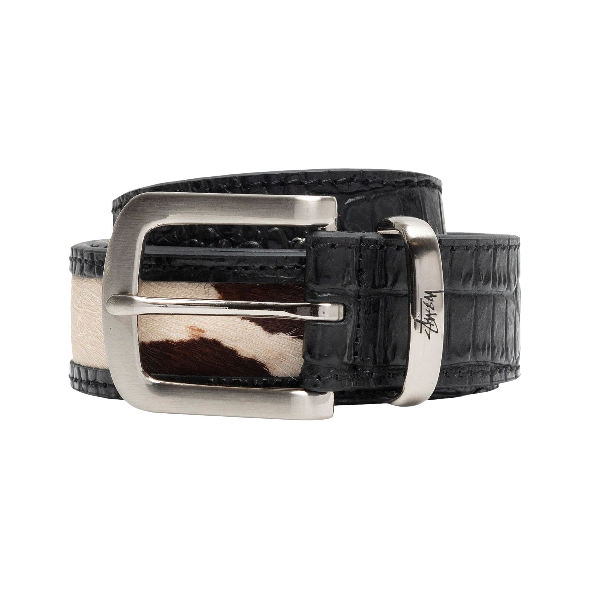 Buy Stussy Leather Overlay Belt 'Black' - 135185 BLAC | GOAT