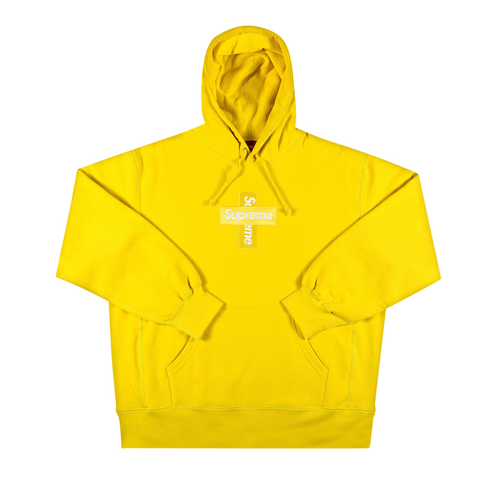 Buy Supreme Cross Box Logo Hooded Sweatshirt 'Lemon' - FW20SW70