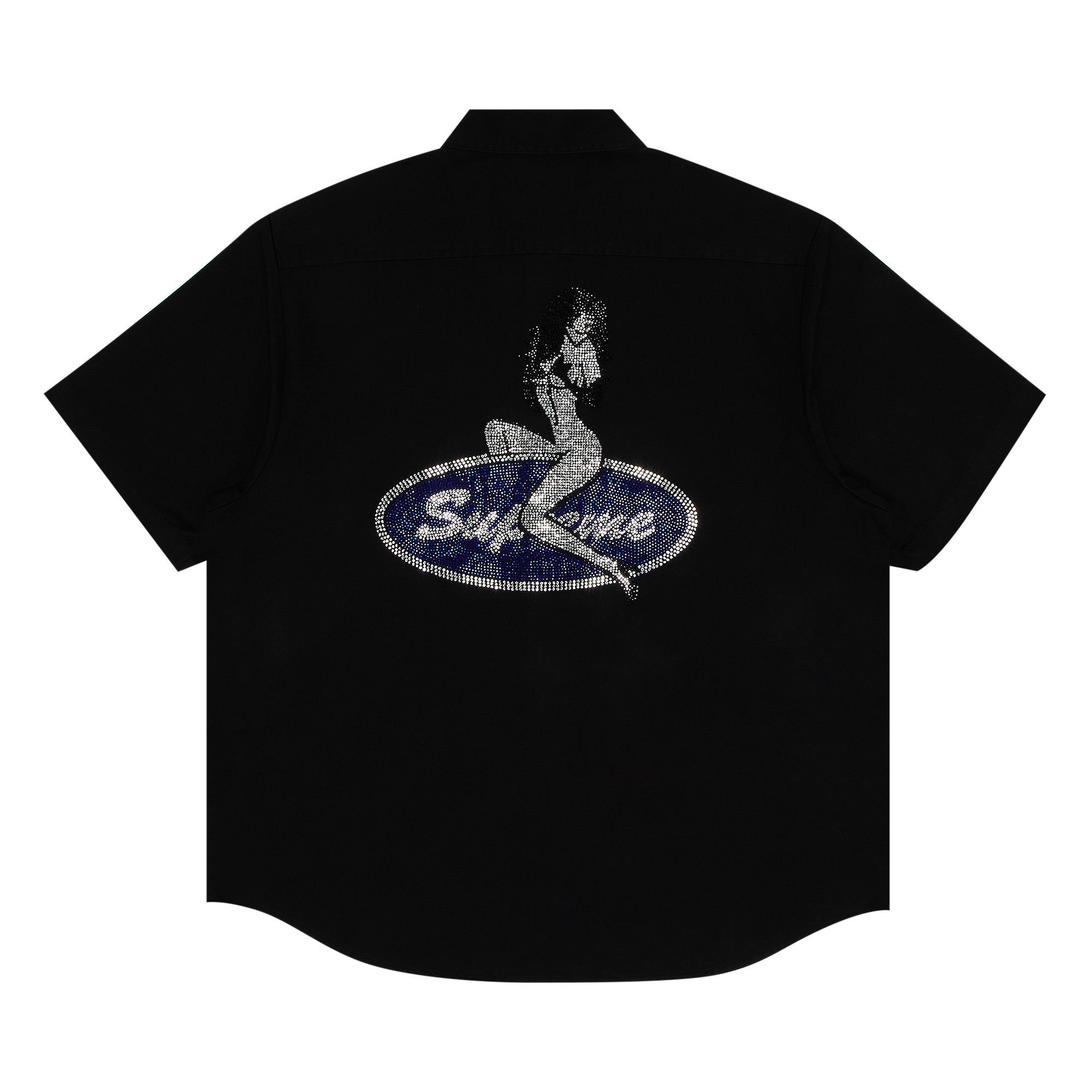 Buy Supreme Rhinestone Pin Up Short-Sleeve Work Shirt 'Black