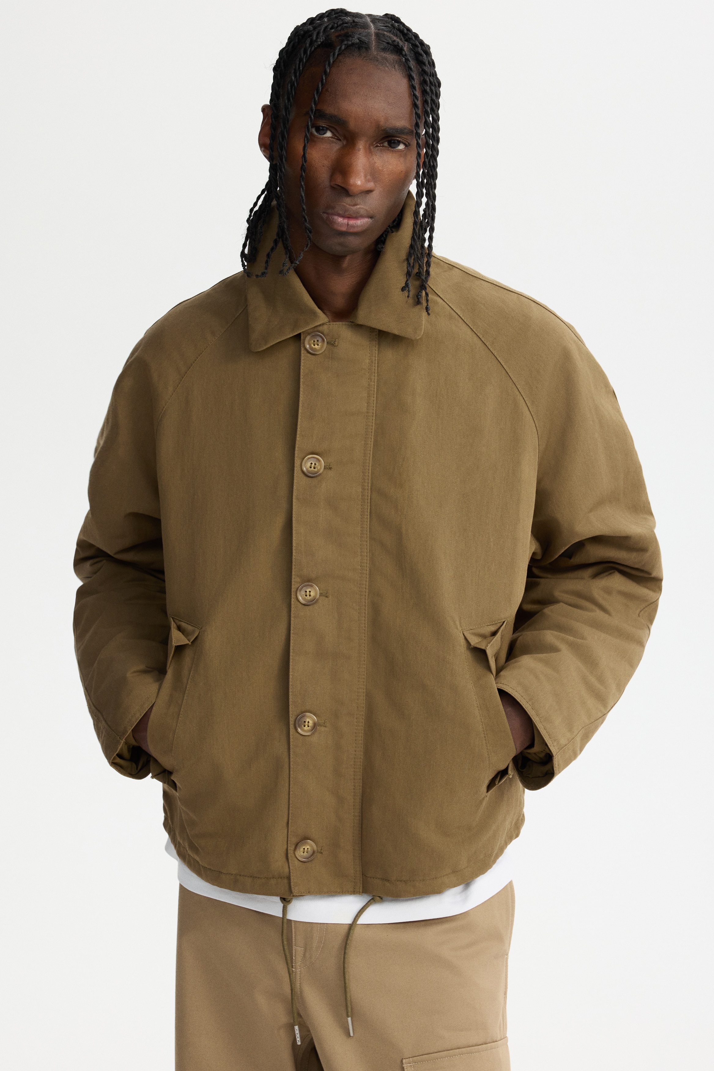 ツイルパッデッドジャケット - ダークグレー - Men | H&M JP