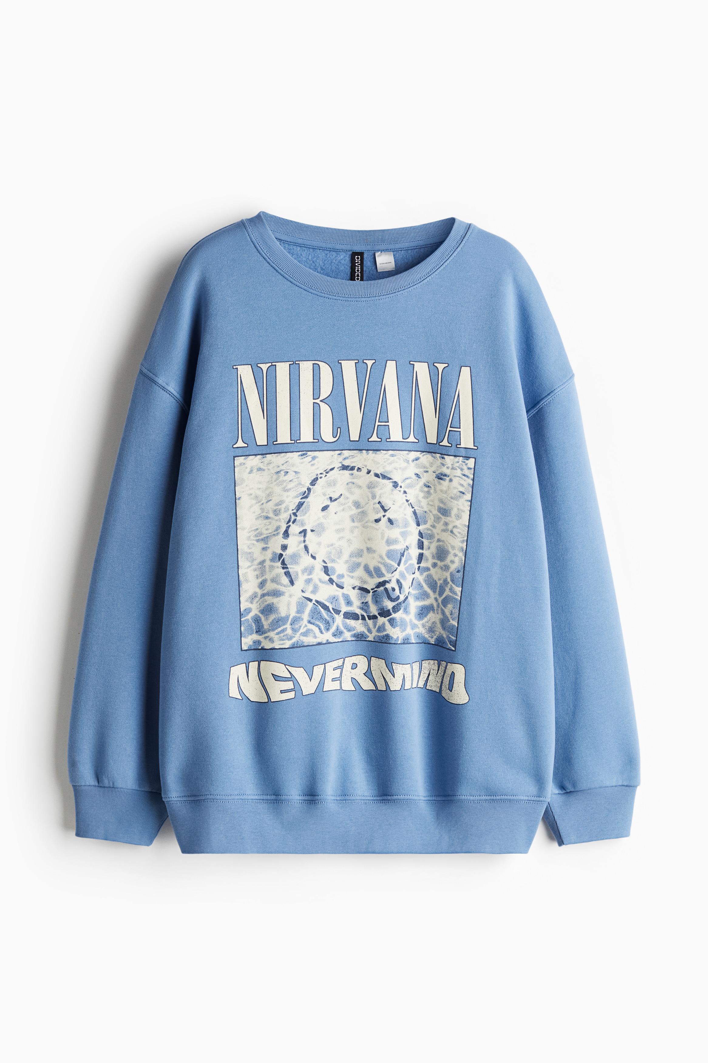 Oversized Printed Sweatshirt - Blue/Nirvana - Ladies | H&M US