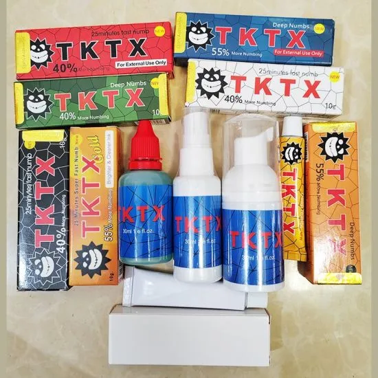 Tktxグリーンカラーナンブクリームタトゥー麻酔軟膏卸売本物のTktx