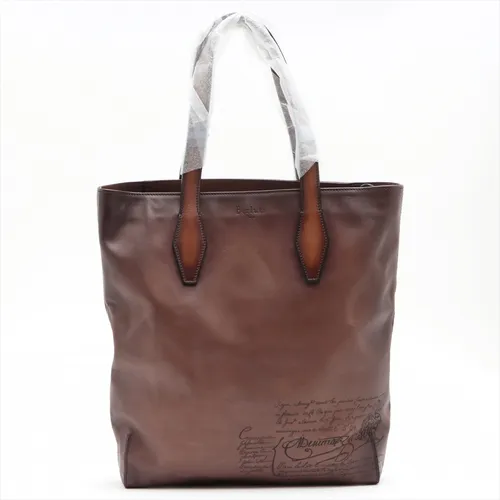 ベルルッティ カリグラフィ レザー トートバッグ ブラウン ABランク