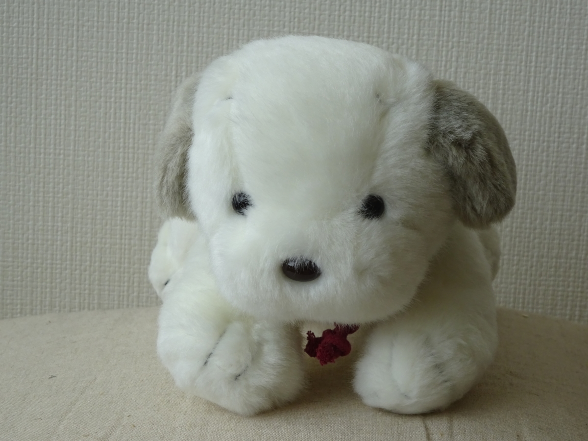 うめ吉 MS M L ホワイト ぬいぐるみ レトロ 懐かしいぬいぐるみ いぬ