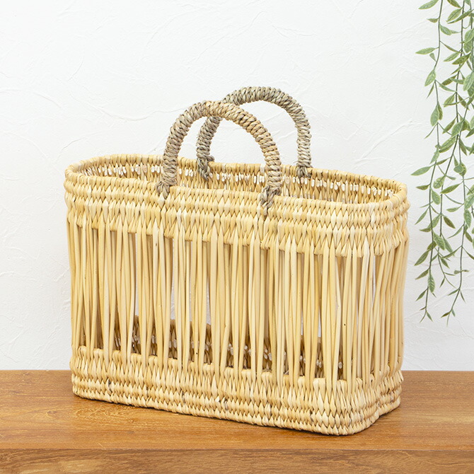 楽天市場】縦透かし ストローカゴ(小) / バスケット カゴ 収納かご