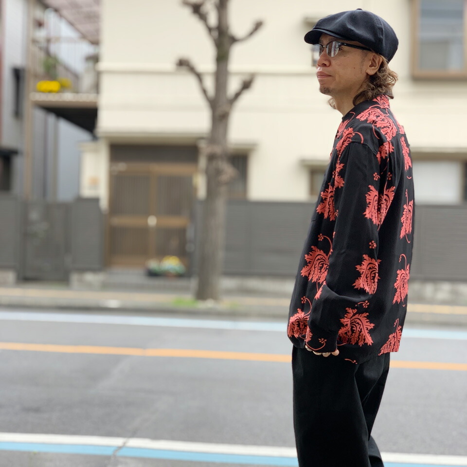 SUN SURF / HAWAIIAN L/S SHIRT CORAL HIBISCUS