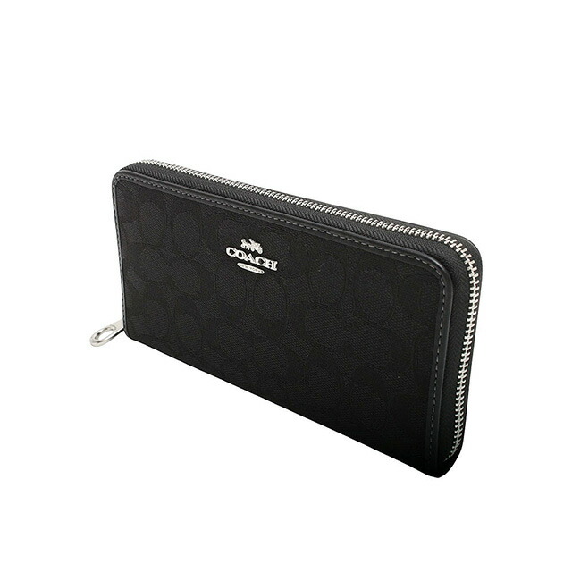 コーチ COACH LONG ZIP AROUND WALLET SIGNATURE JACQUARD 長財布