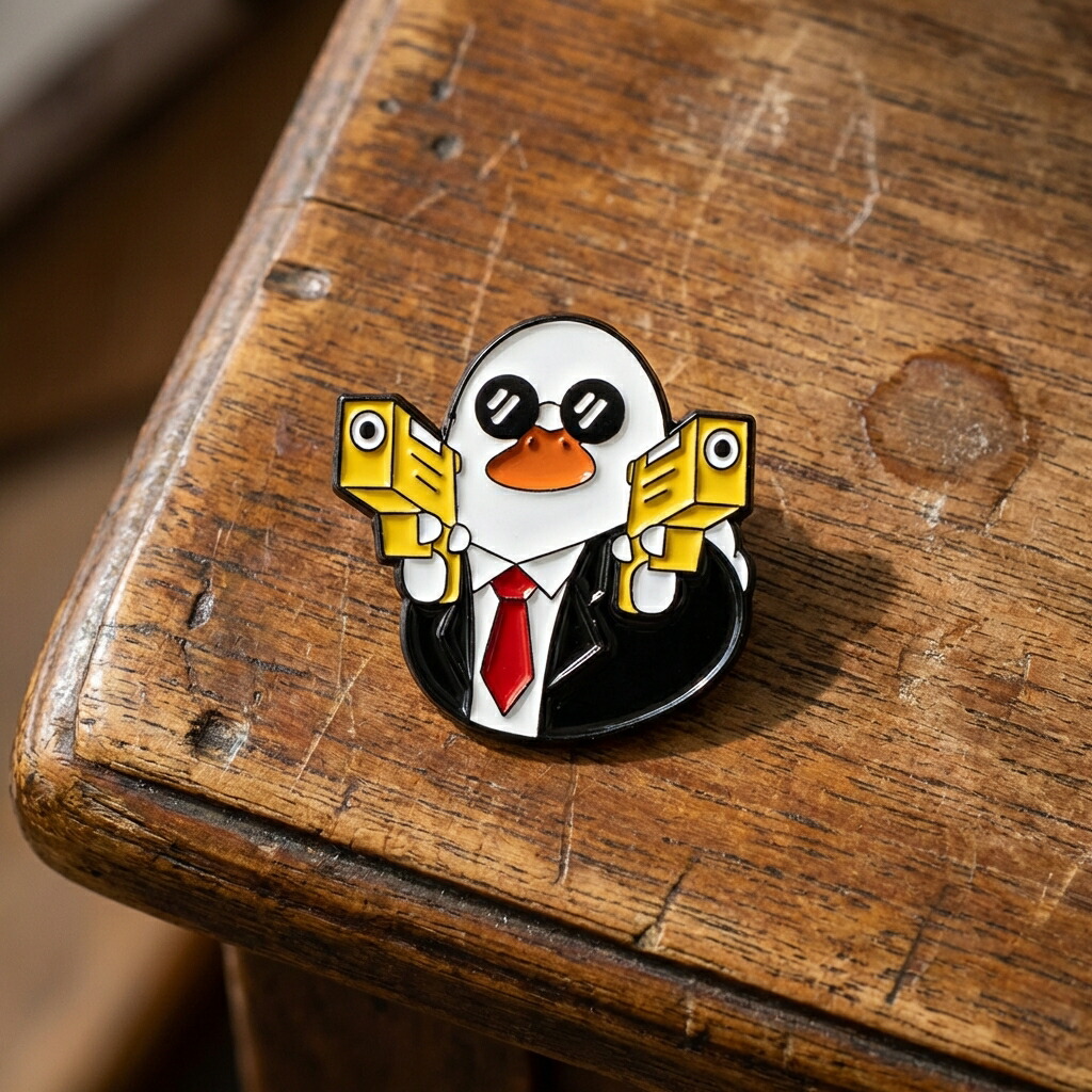 楽天市場】アヒル アサシン ガンマン ピンバッジ ピンズ 縦2.8cm×横2.8
