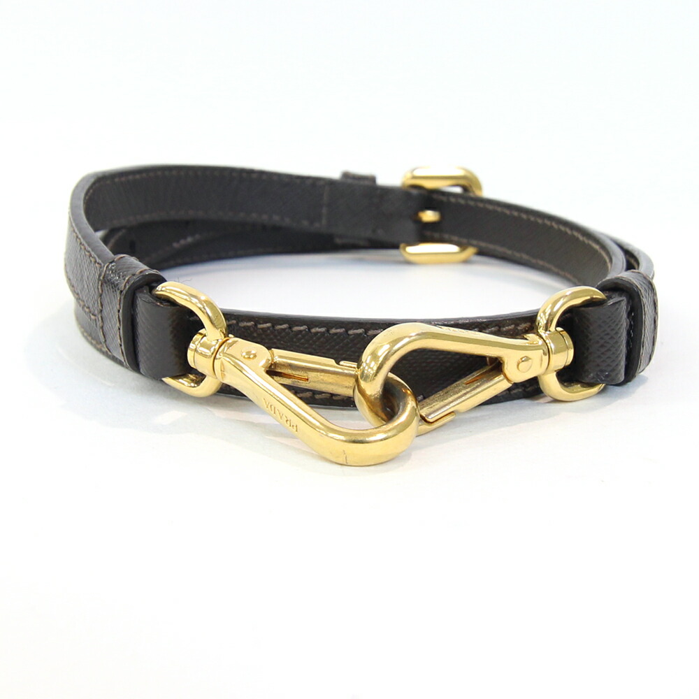 楽天市場】プラダ ショルダーストラップ ダークブラウン ゴールド金具