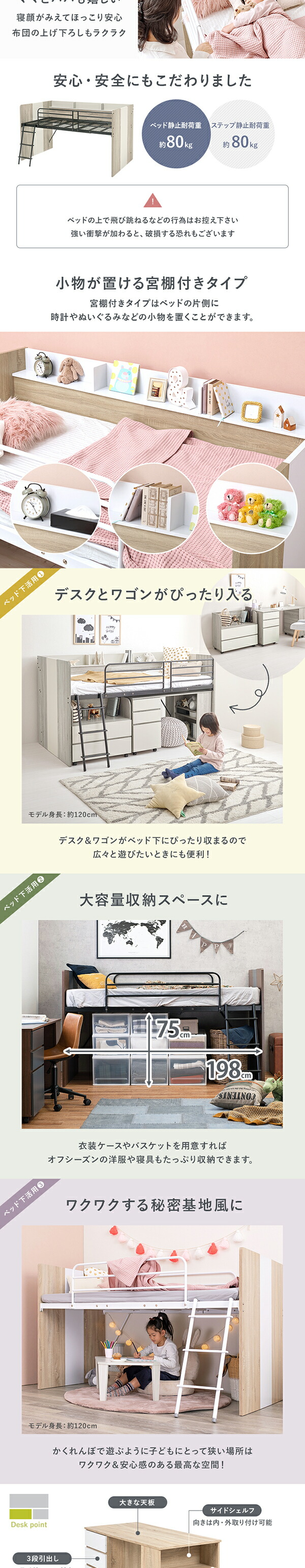 楽天市場】【最大50％クーポン☆4日20時〜】システムベッド［ロフト