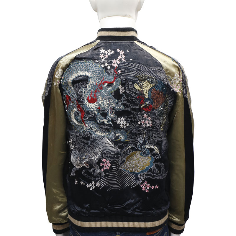 楽天市場】花旅楽団 × satori 四神 柄 刺繍 リバ−シブル 和柄