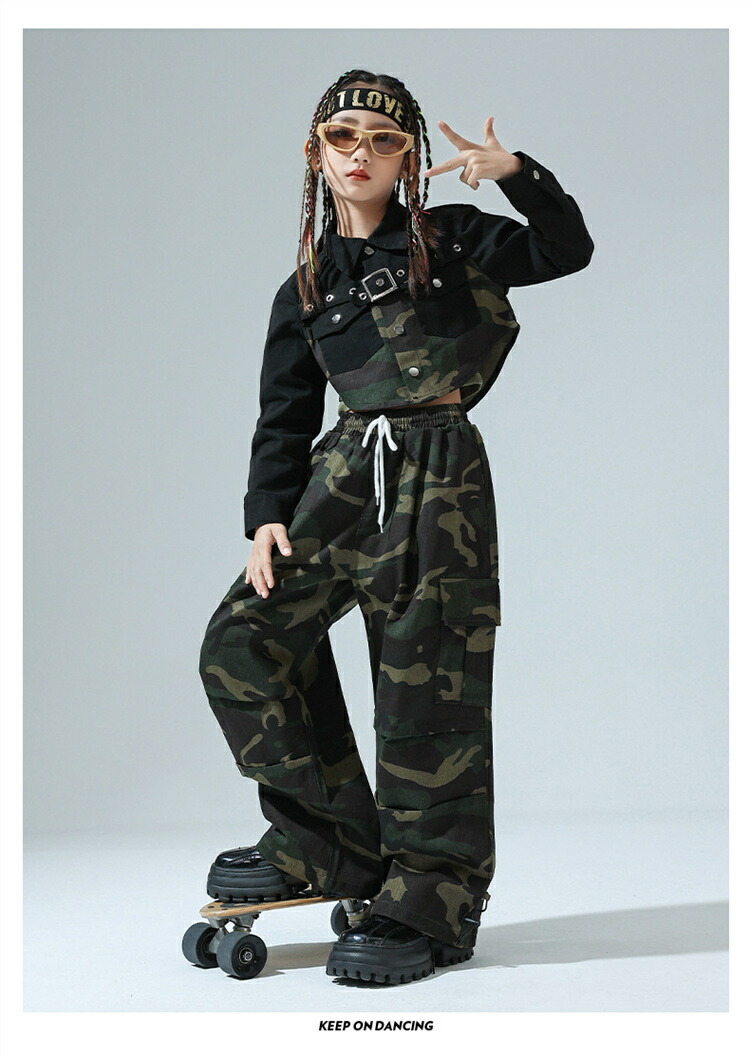 楽天市場】今だけP5☆迷彩 セットアップ キッズ ダンス 衣装 ヒップ