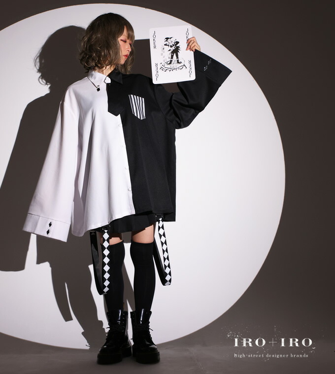 道化師 ピエロ クラウン ダイヤ ストライプ バイカラー ネクタイ