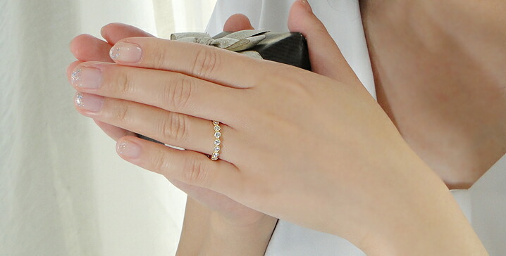 楽天市場】K18YG/PG【0.3ctUP】ミル打ち ダイヤモンド エタニティ