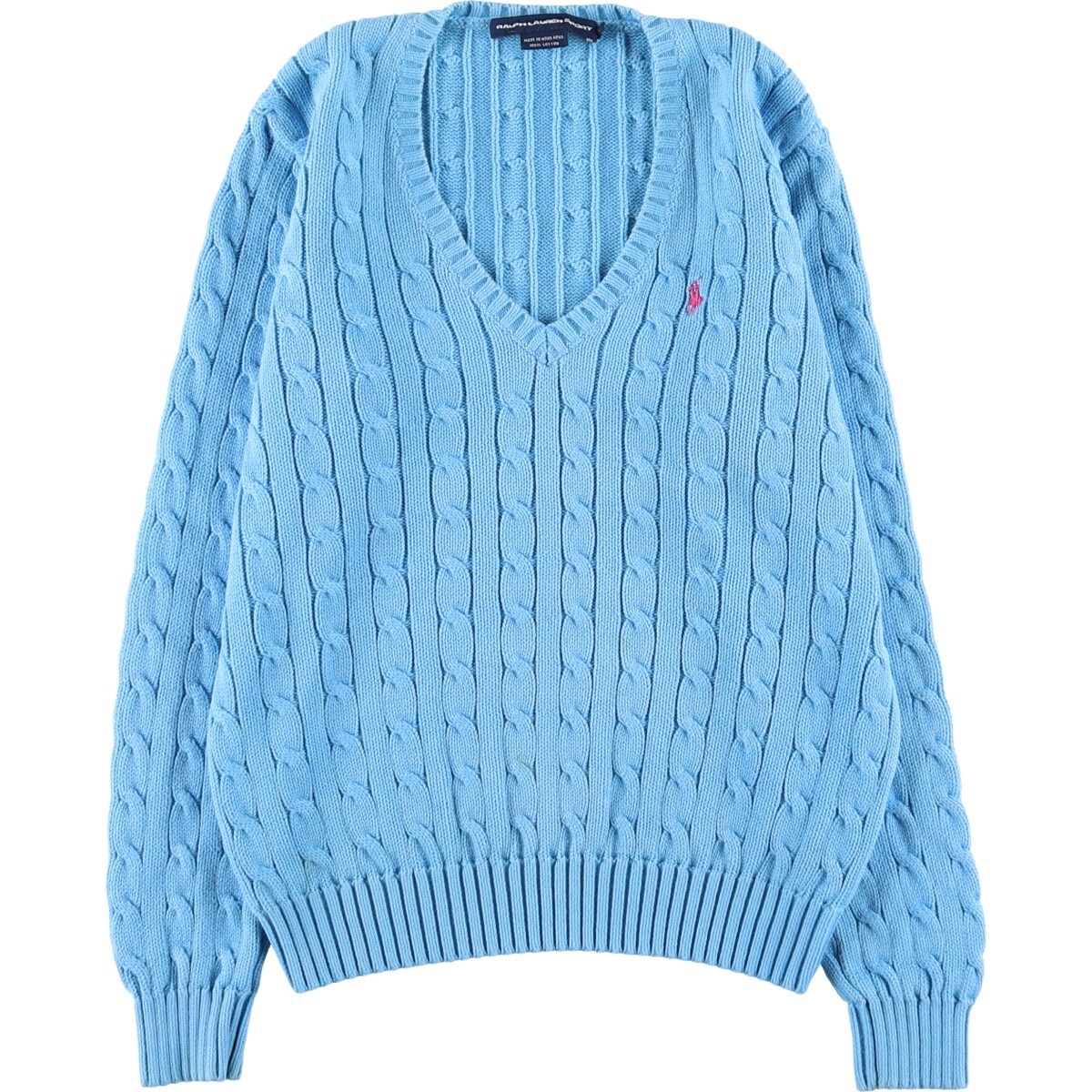 古着 ラルフローレン Ralph Lauren RALPH LAUREN SPORT ケーブル編み V