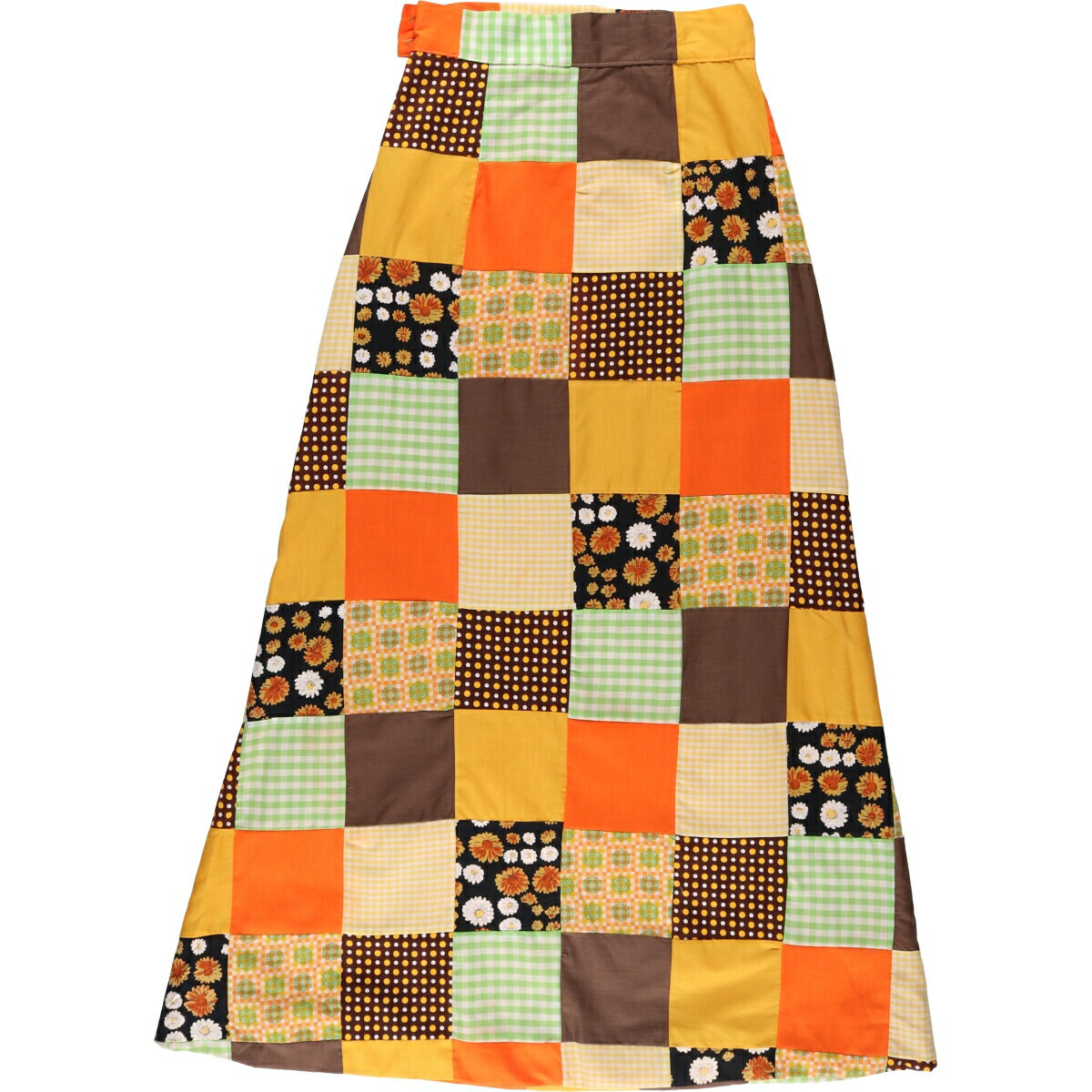 古着 PATCHWORKS BY SUSAN 総柄 パッチワーク マキシ丈 ラップ 巻き