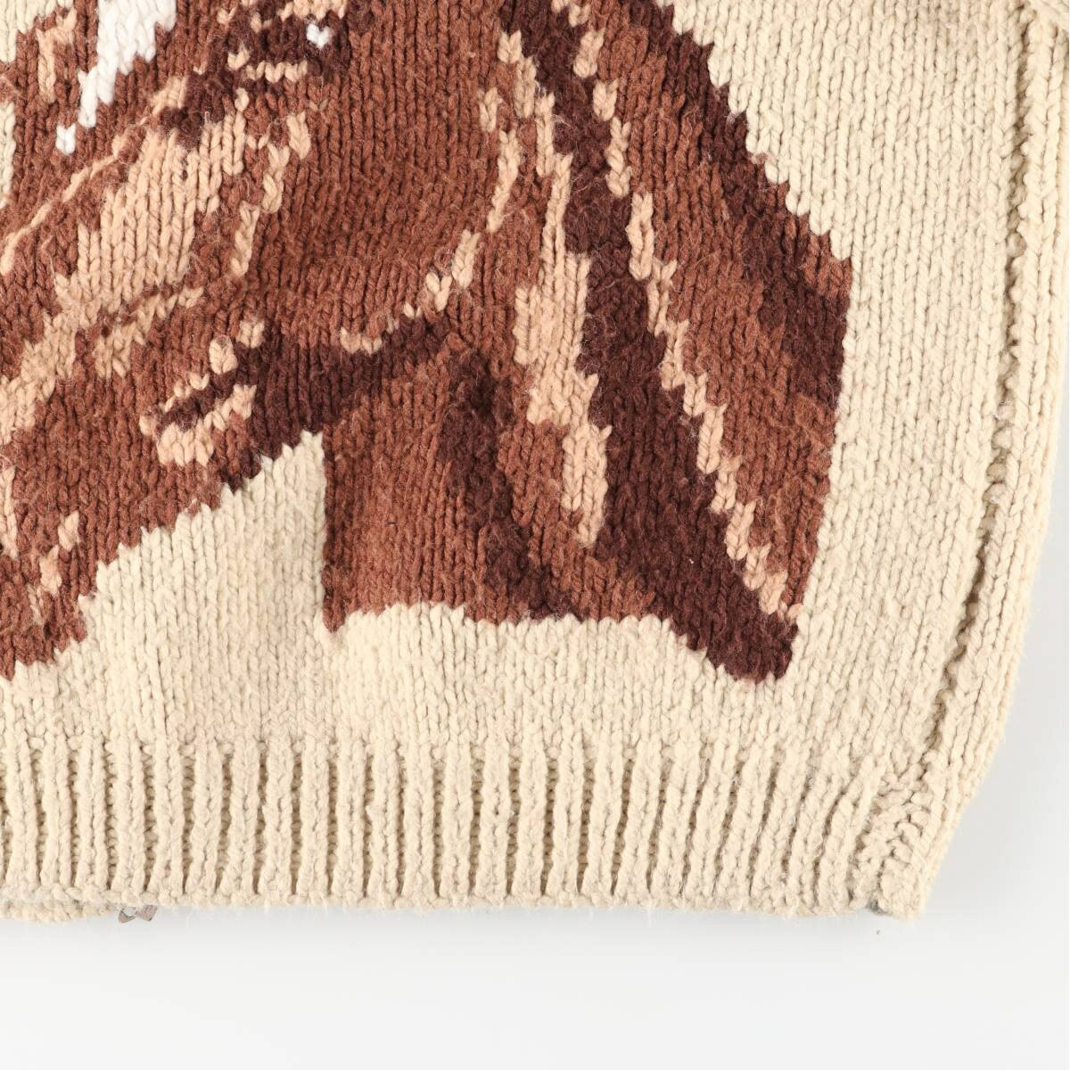 古着 70～80年代 UNKNOW 馬柄 カウチンセーター レディースM相当