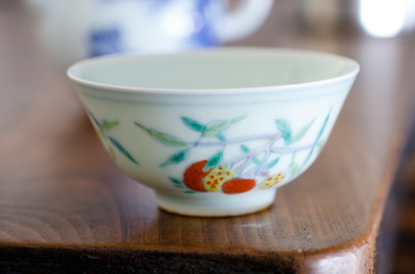 景徳鎮 茶杯 煎茶碗 40ml 手書き 染付