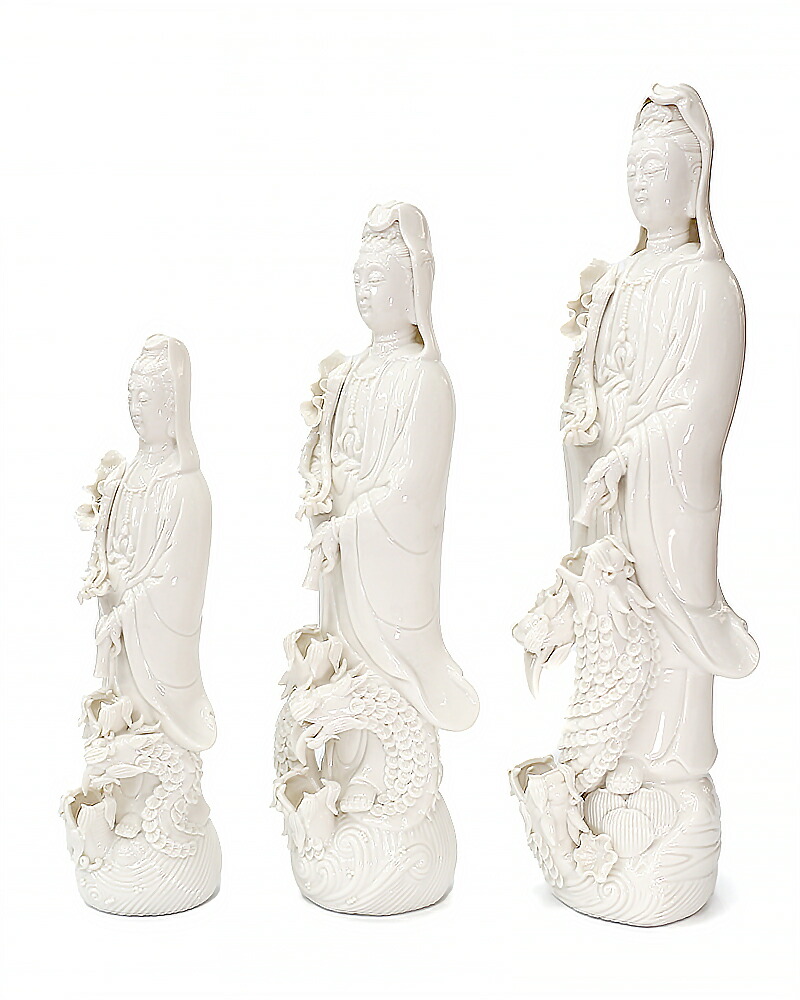 楽天市場】観音様 置物 滴水観音菩薩 Sサイズ 白磁陶器観音 置物 癒し