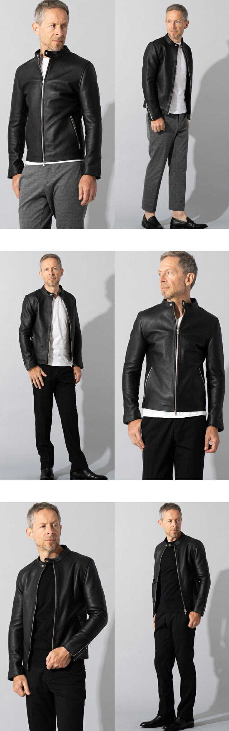 楽天市場】LIUGOO PLUS 本革 シングルライダースジャケット メンズ