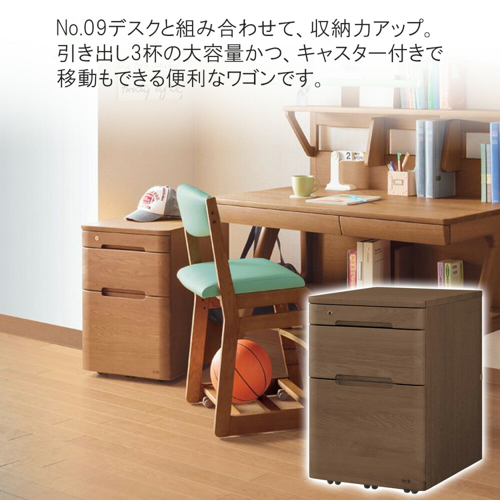 楽天市場】浜本工芸 浜本 ワゴン No.09移動袖A 引き出し 引出 3段