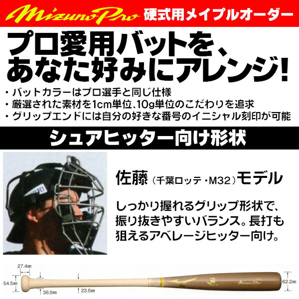 楽天市場】佐藤モデルをあなた好みにアレンジ！ ミズノ 硬式木製バット