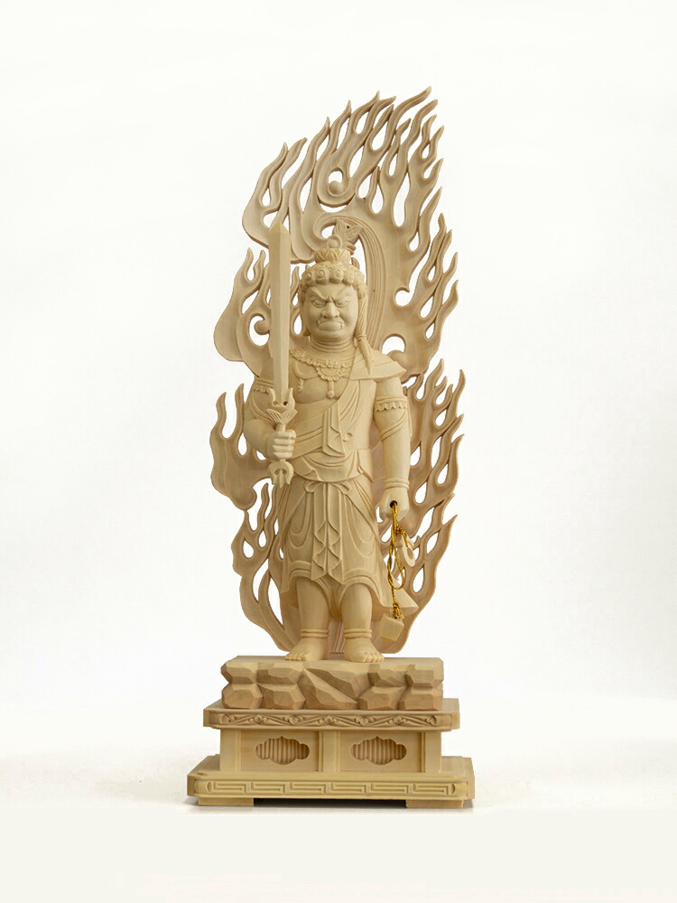 楽天市場】【総高31cm】不動明王 木彫 仏像 一刀彫 / 素材：柘植