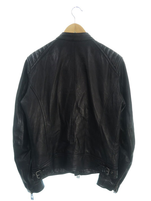 Belstaff】ベルスタッフ『レザーシングルライダースジャケット size48
