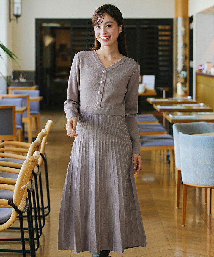 もんきち グレースデニム切替ニットワンピース ダイアグラム グレース