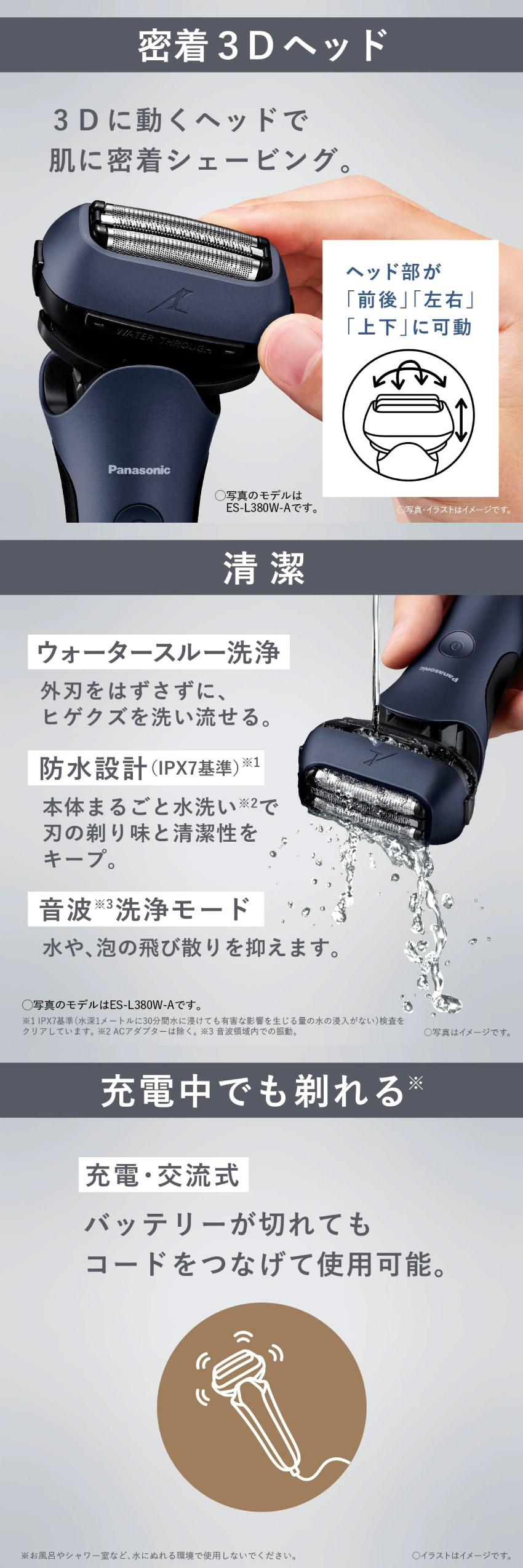 楽天市場】Panasonic パナソニック ラムダッシュ 3枚刃 ES-L360D-S