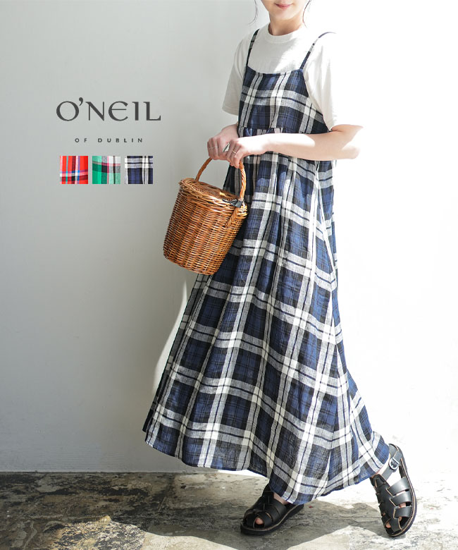 732]O'NEIL OF DUBLIN(オニールオブダブリン)TARTAN CAMISOLE DRESS