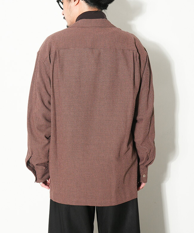 USH61-KC218]ULTERIOR(アルテリア)RAYON LINEN CHECK W/P SHIRT