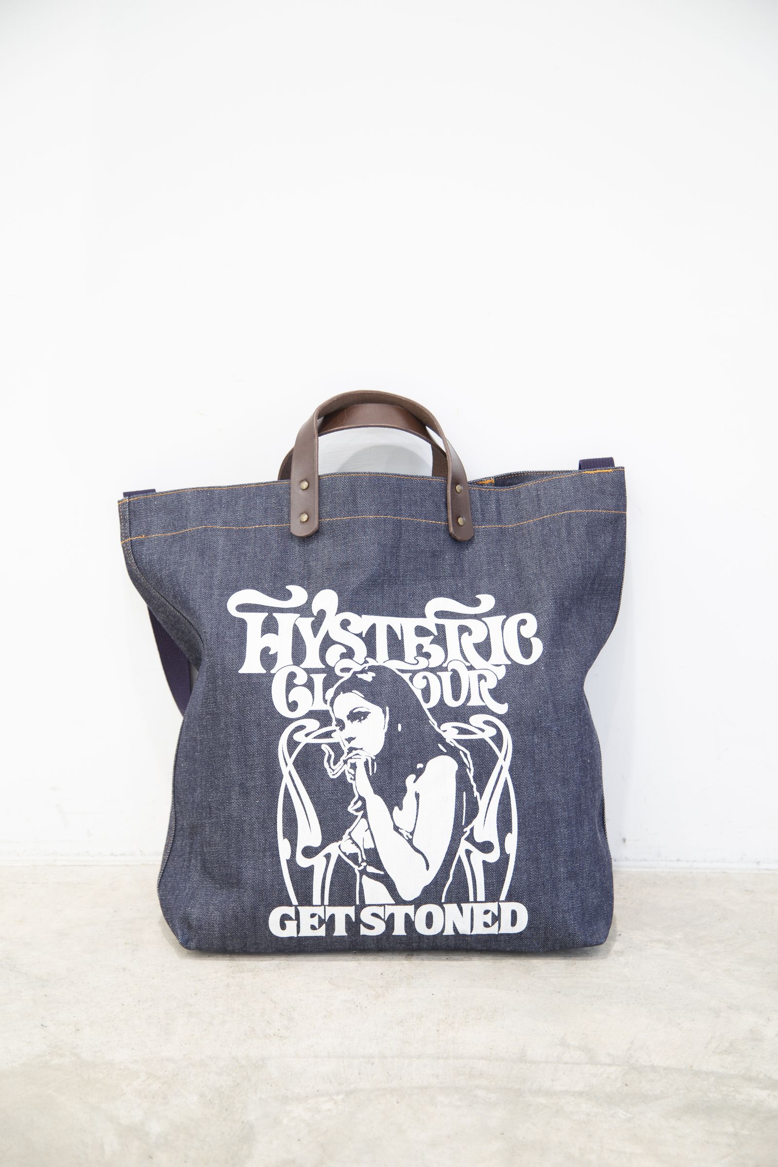 HYSTERIC GLAMOUR - SMOKING GIRL デニムトートバッグ / ライト