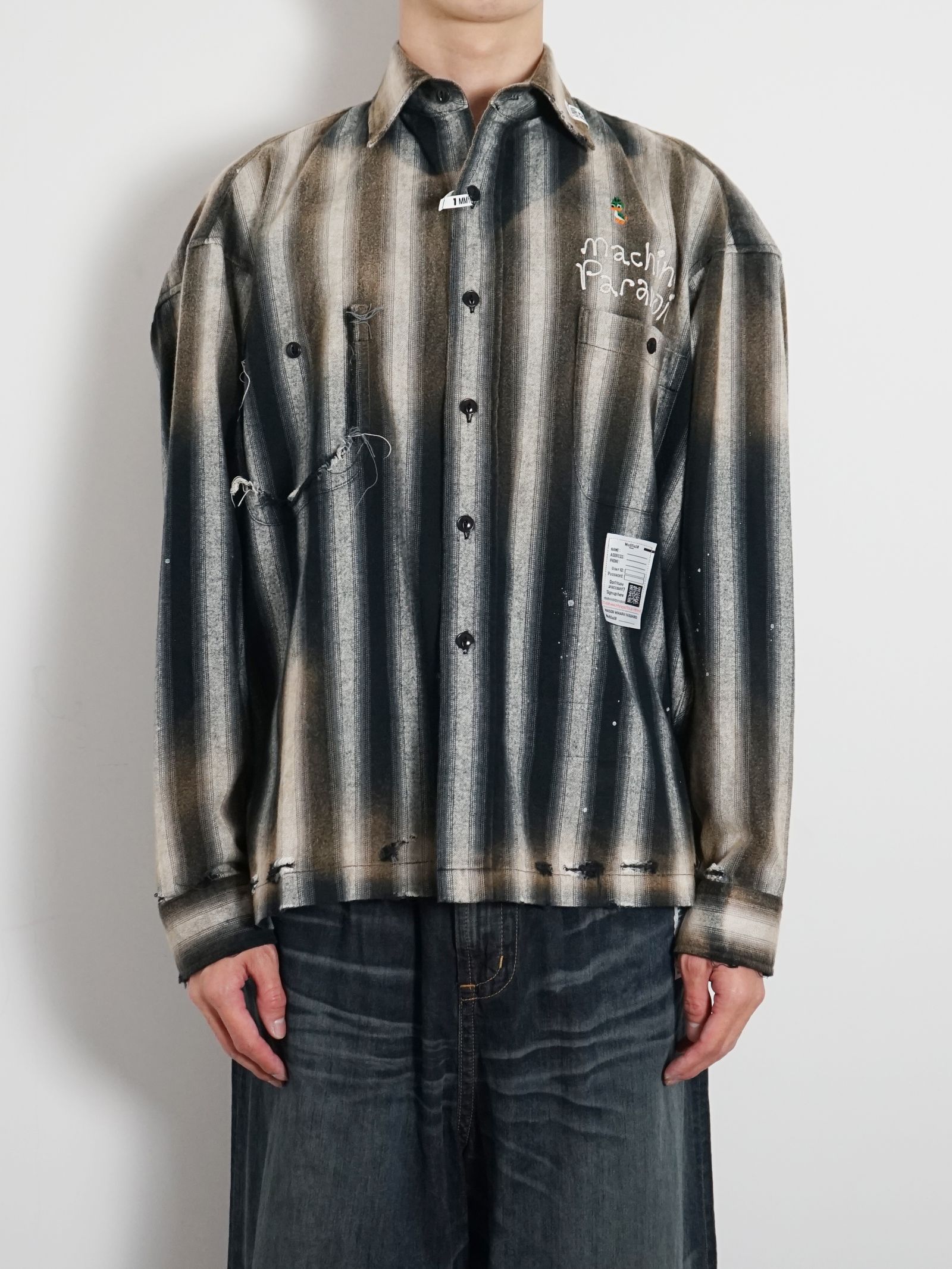 Maison MIHARA YASUHIRO - ヴィンテージライク ストライプシャツ