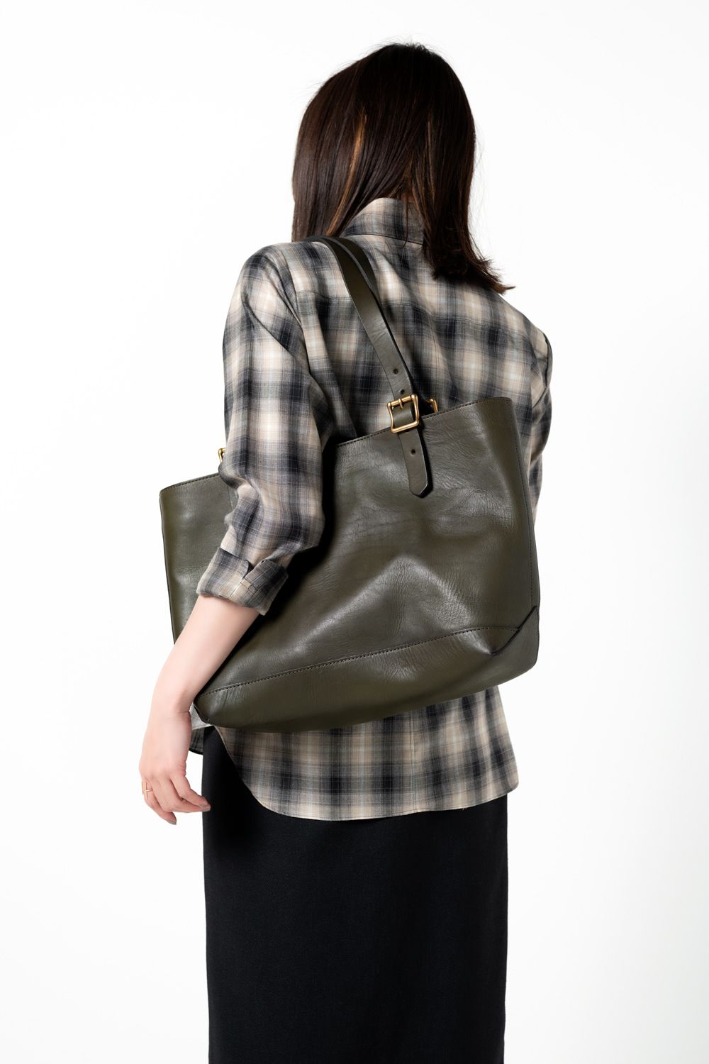 vasco - LEATHER TRAVEL TOTE BAG - MEDIUM [OLIVE]｜レザートラベル