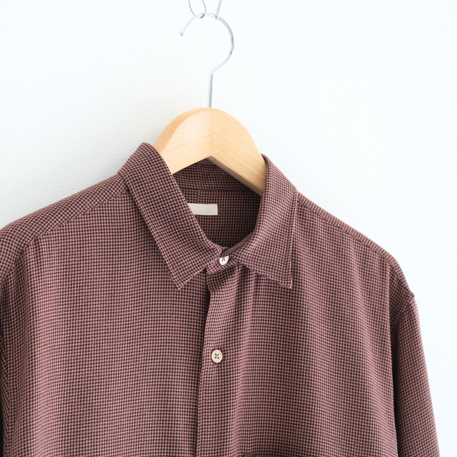 ULTERIOR - RAYON LINEN CHECK SHIRT / シャツ / チェック / BROWN