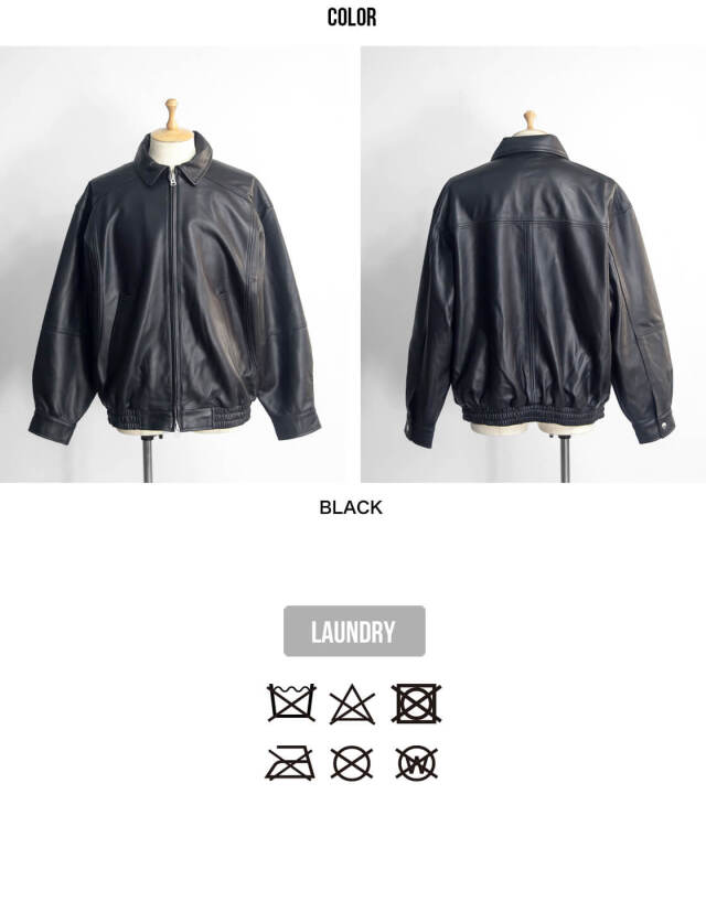 LAOTOUR 本革 ラムレザー フライトジャケット ブルゾン 革ジャン