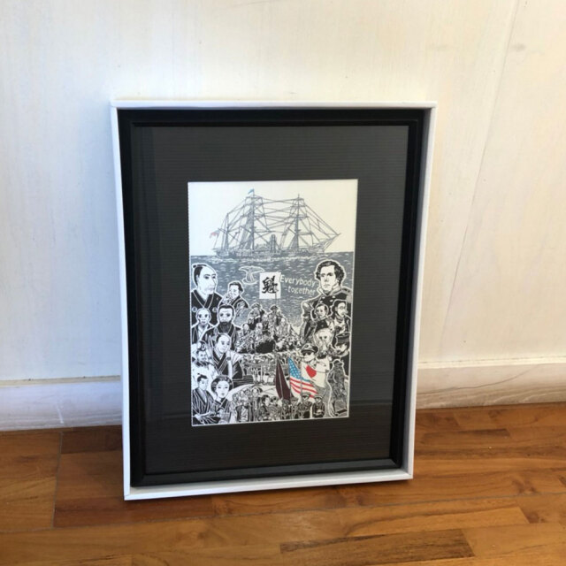 六部工房 木製フレーム入り版画 魁 さきがけ スクリーン 版画