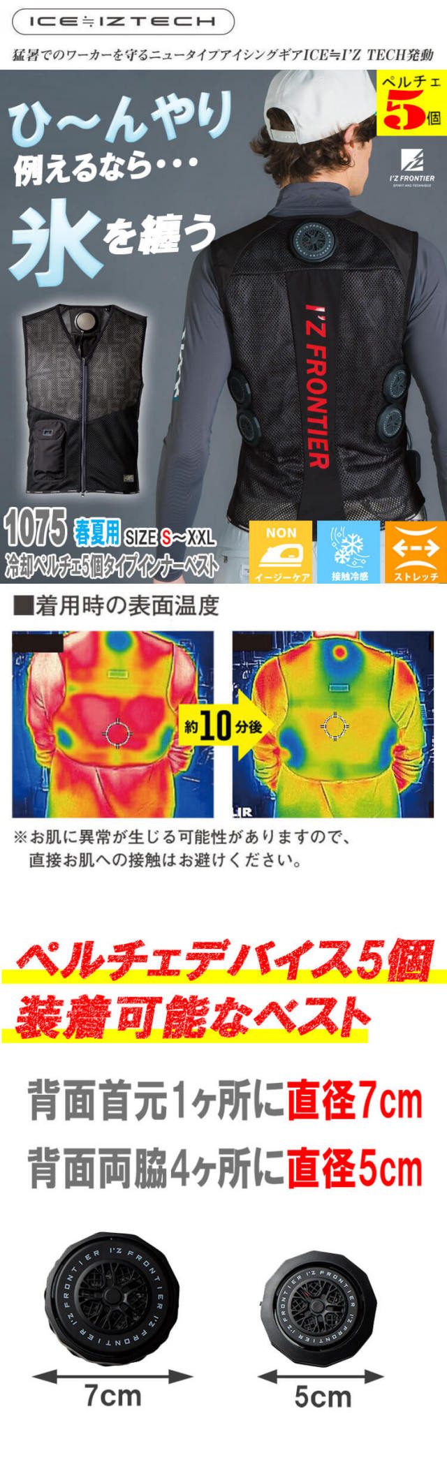 アイズフロンティア ペルチェ5個タイプインナーベスト＆デバイス