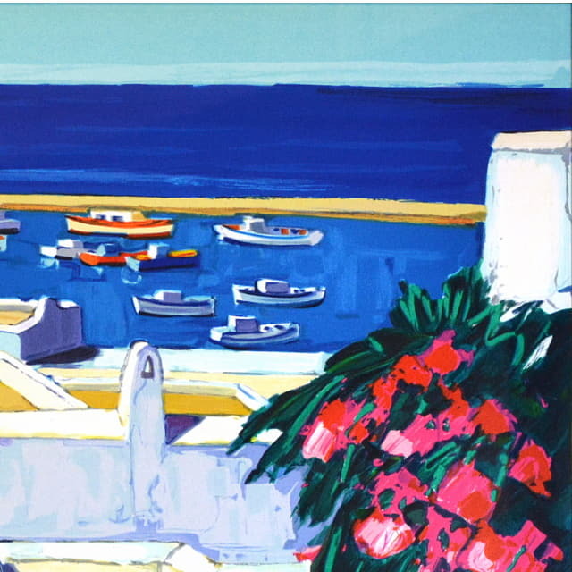 ジャン・クロード・キリチ「エーゲ海の眺め」リトグラフ 直筆サイン