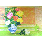 ジル・ゴリチ「黄色いパンジー」リトグラフ 直筆サイン入り｜絵画販売