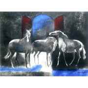 ポール・ギヤマン「赤い馬」リトグラフ 直筆サイン入り｜絵画販売