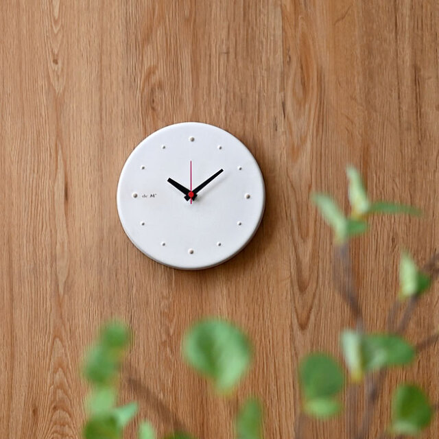 陶器の時計 白化粧 | ゼネラルストア オルネ