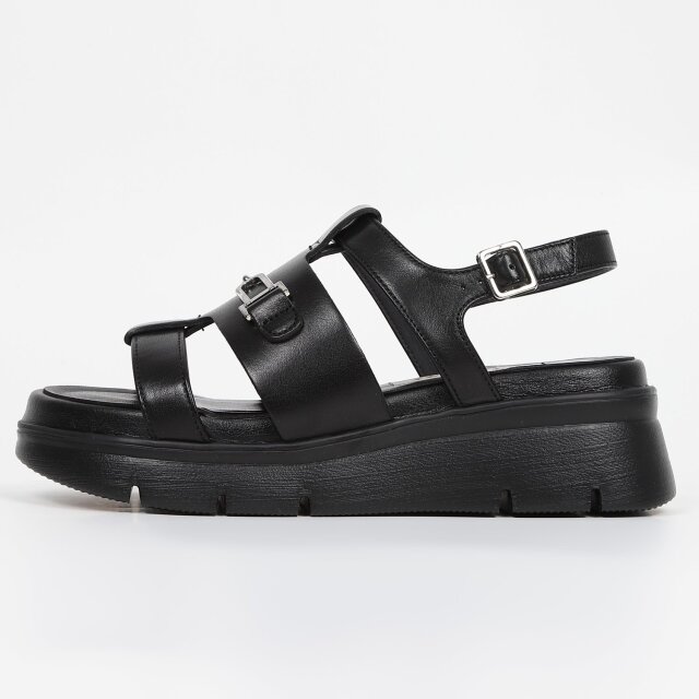BARCLAY（バークレー）厚底ビットデザインサンダル ブラック｜BARCLAY