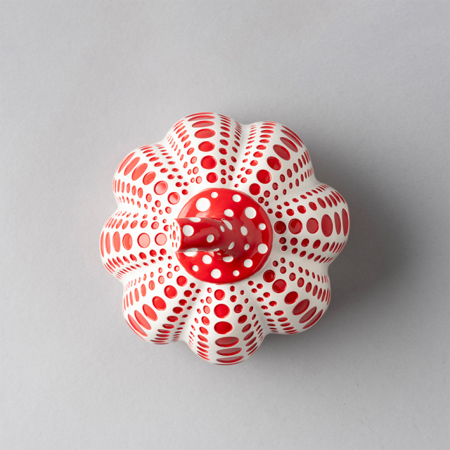 Max.5】草間彌生南瓜オブジェ 赤白_Yayoi Kusama Pumpkin Object