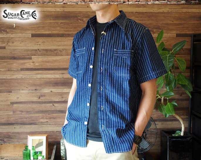 SUGAR CANE 8.5ozウォバッシュストライプワークシャツ 4サイズ 送料