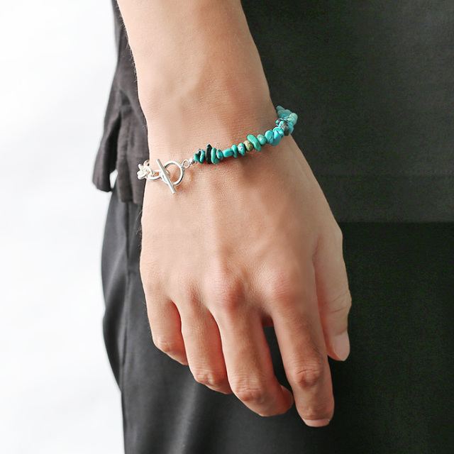 ターコイズ シルバー チェーン ブレスレット シルバー アクセサリー