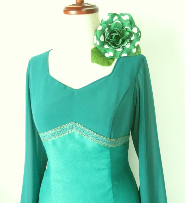 フラメンコ衣装 ワンピース 緑 グリーン