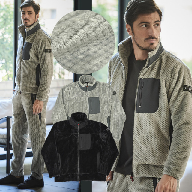 ムートン調 フリース ハイネック ジップブルゾン アウター