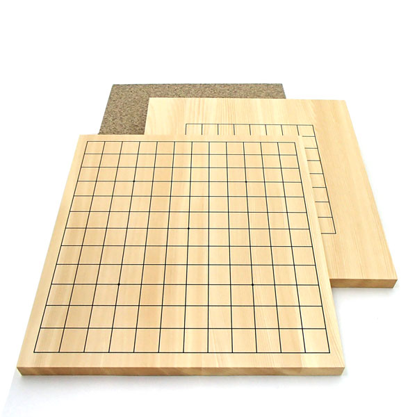 囲碁盤 囲碁入門 ヒバ材9・13路碁盤 (裏面9路碁盤両用盤) 碁盤、碁石